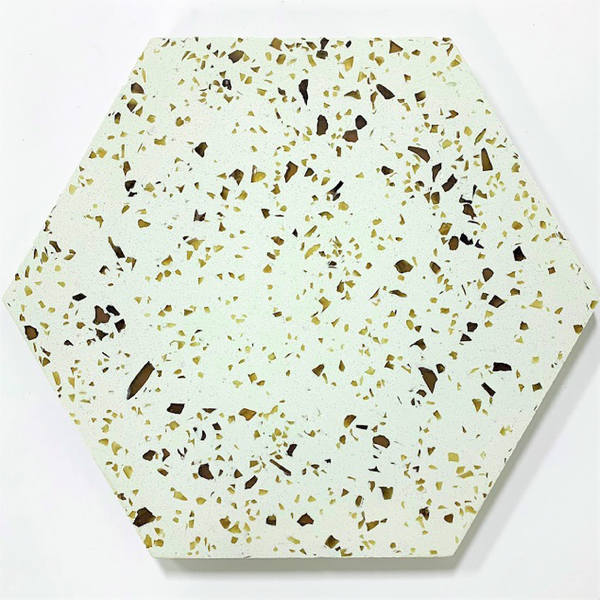  Amber / Hex 20cm x 23cm / Wall tile 13mm (1/2”) – 12 tiles per box (4.44 sq.f.)